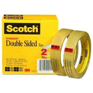 3M™ Removable Repositionable Tape 665, Clear, 1 in x 72 yd, 3.8 mil